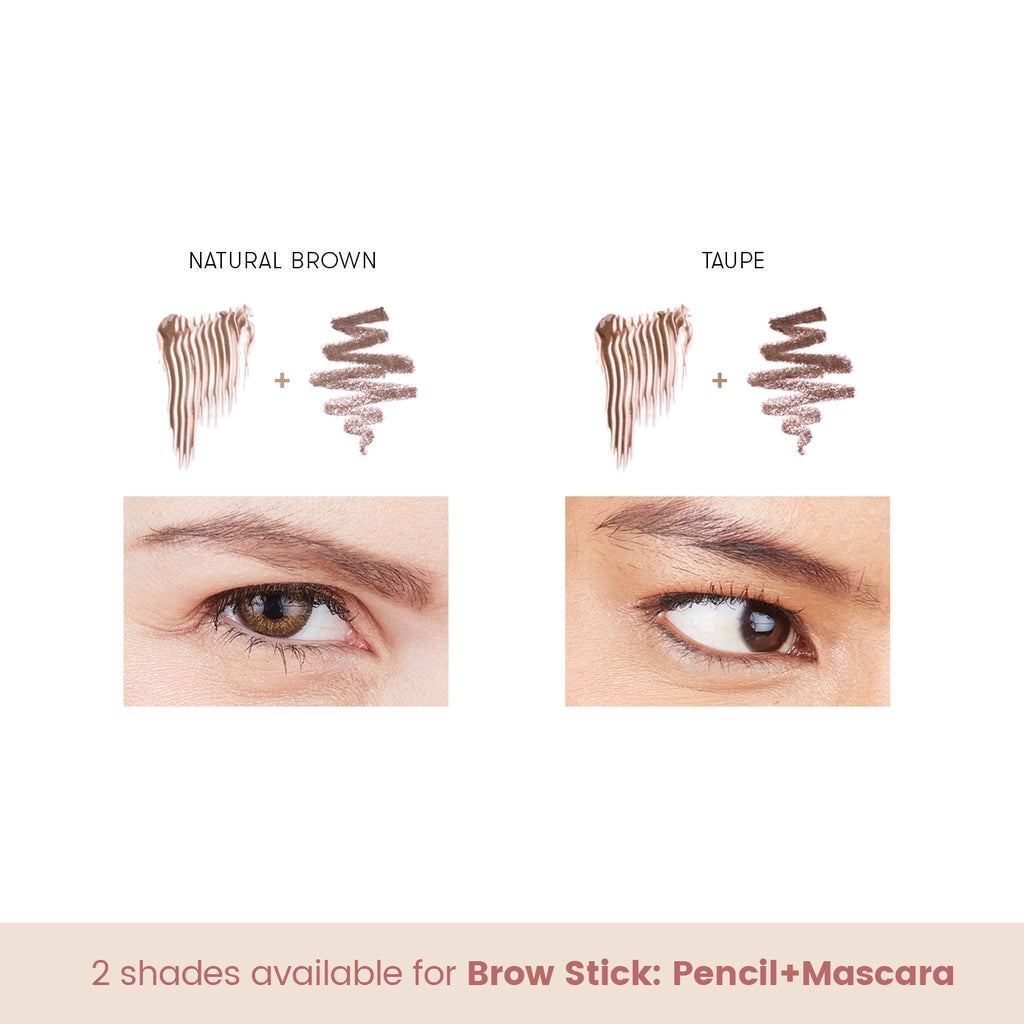 blk cosmetics brow stick: pencil + mascara - taupe
