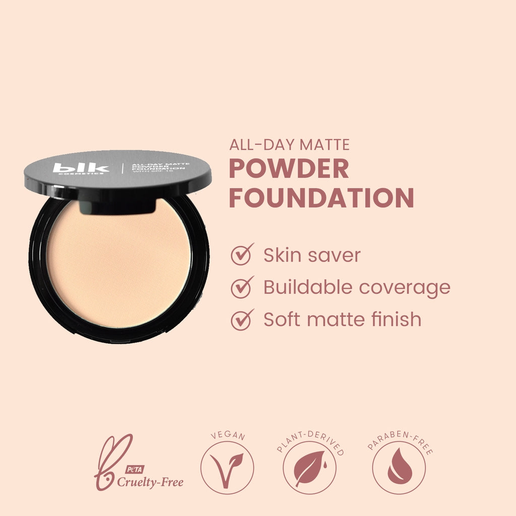 BLK Cosmetics All-Day Matte powder foundation - Light Beige