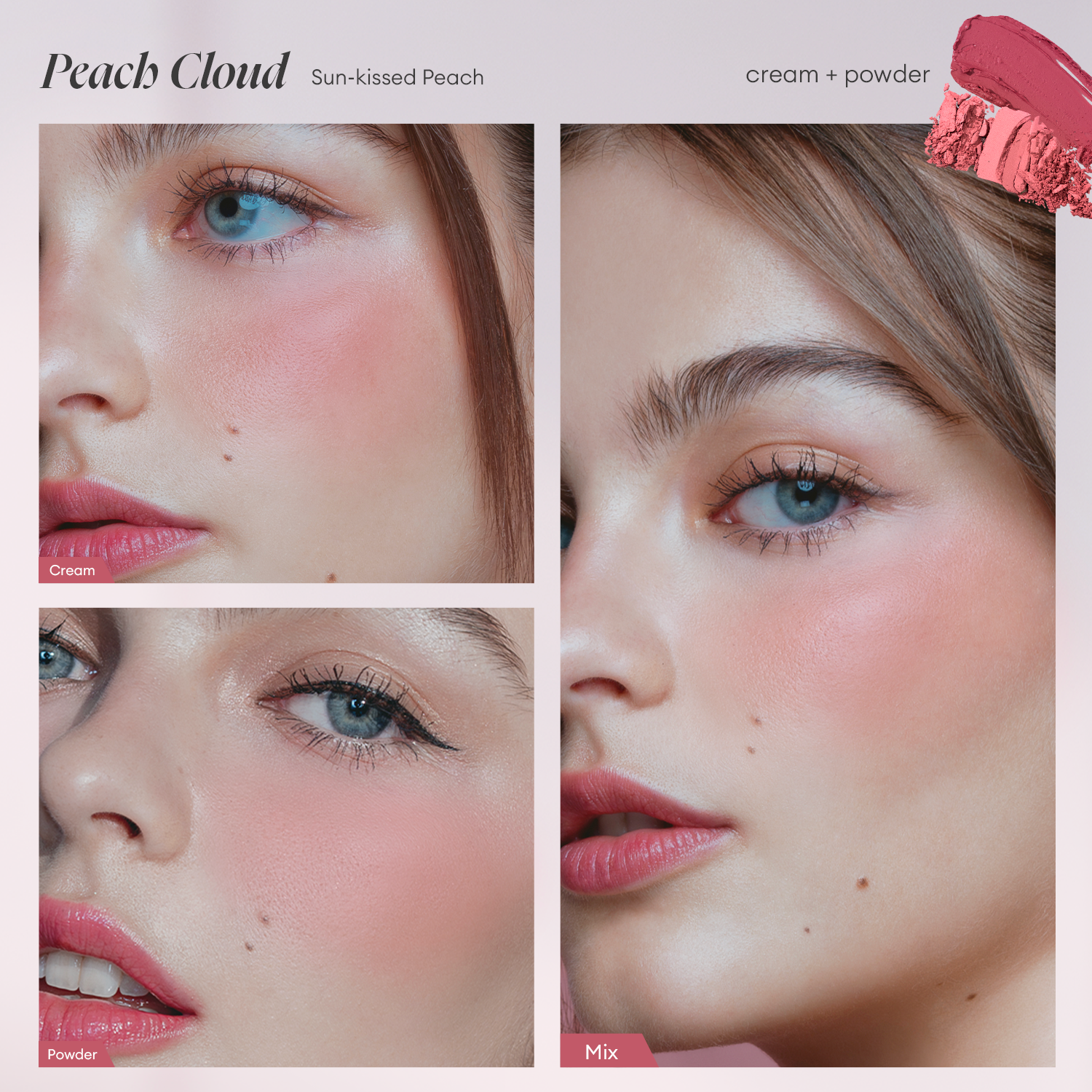 blk cosmetics daydream dual blush palette cream+powder