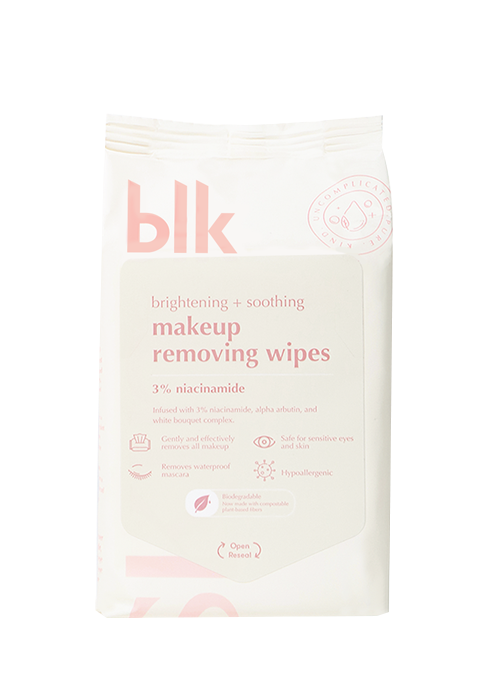 blk skin brightening & soothing makeup removing wipes +niacinamide