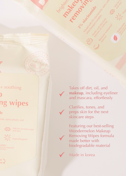 blk skin brightening & soothing makeup removing wipes +niacinamide 4+1 free set - gift set