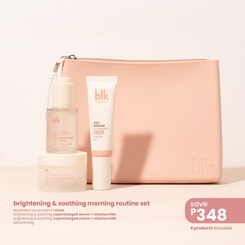 blk skin brightening & soothing morning routine set + niacinamide - gift set