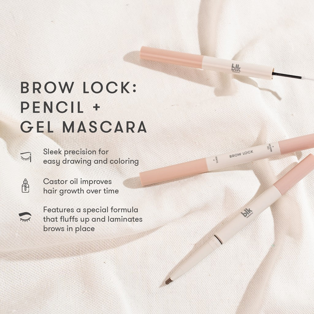 blk cosmetics brow lock: pencil + gel mascara - Taupe