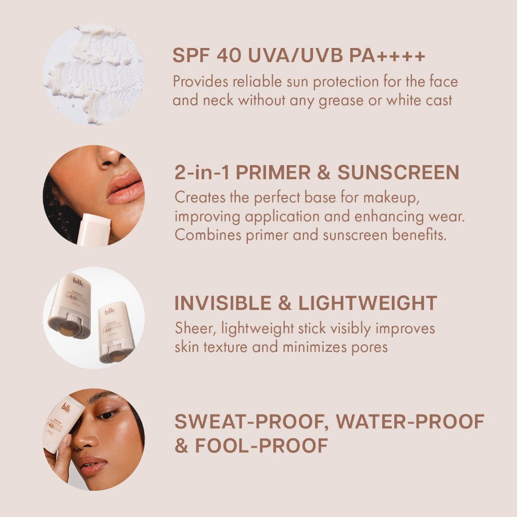 blk cosmetics universal full set (superbalm + sunscreen + desert rose color stick + brow wax + pouch